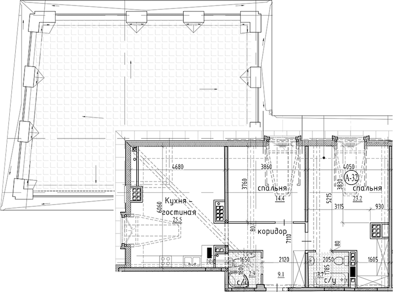 2-комнатная квартира 78.8 м², 6/7 эт., ЖК «Северная Корона»